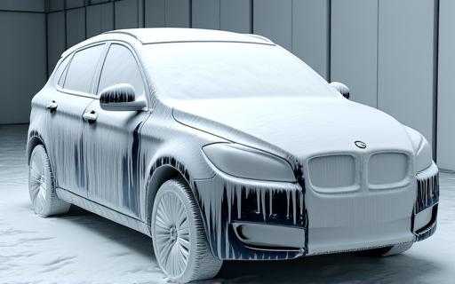 厚い泡に包まれた車